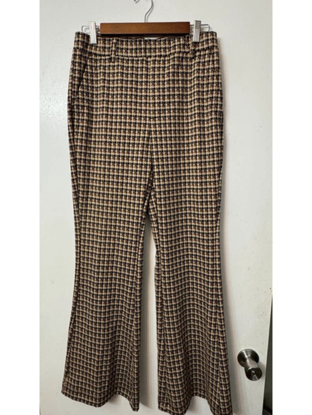 By Anthropologie Knit Tweed Flare Pants Size Small